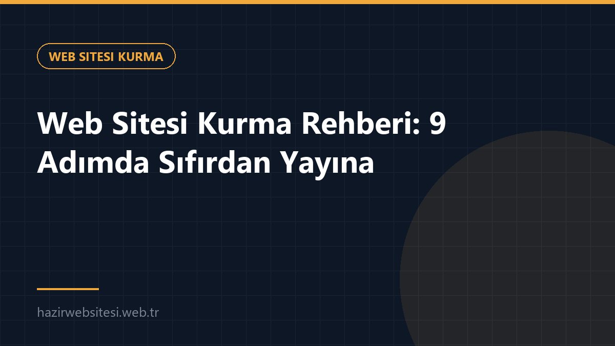 Web Sitesi Kurma Rehberi: 9 Adımda Sıfırdan Yayına — Web Sitesi Kurma rehberi kapak görseli
